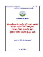 Nghiên cứu một số giải pháp nâng cao chất lượng cung ứng thuốc tại bệnh viện nhân dân 115