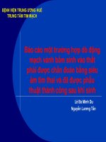 Một trường hợp dò ĐMV vào thất phải được chẩn đoán bằng siêu âm tim thai và đã được phẫu thuật thành công