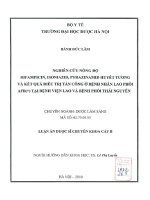 Nghiên cứu nồng độ rifamicin, isoniazid, pyrainamid huyết tương và kết quả điều trị tấn công ở bệnh nhân lao phổi AFB (+) tại viện lao và bệnh phổi thái nguyên
