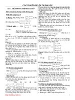 CÁC CHUYÊN ĐỀ TOÁN ÔN THI ĐẠI HỌC