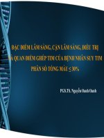 ĐẶC điểm lâm SÀNG, cận lâm SÀNG, điều TRỊ và QUAN điểm GHÉP TIM của BỆNH NHÂN SUY TIM PHÂN số TỐNG máu ≤ 30%