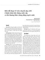 Biến đổi đoạn st trên chuyển đạo avr ở bệnh nhân hội chứng vành cấp có tổn thương thân chung động mạch vành