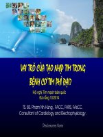 VAI TRÒ của tạo NHỊP TRONG BỆNH cơ TIM PHÌ đại