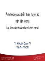 Ảnh hưởng của biến thiên huyết áp trên tiên lượng lợi ích của thuốc chện kênh cãni