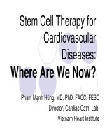 Điều trị bằng tế bào gốc trong bệnh tim thiếu máu cục bộ