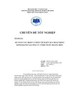 Kế toán xác định và phân tích kết quả hoạt động kinh doanh tại công ty TNHH TM DV hoàng hiền 