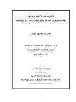 Nghiên cứu phát triển du lịch thăm chiến trường xưa tại quảng trị