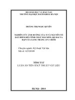 NGHIÊN CỨU ẢNH HƯỞNG CỦA Ti VÀ NGUYÊN TỐ ĐẤT HIẾM ĐẾN TÍNH CHẤT MÀI MÒN, ĐỘ DAI VA ĐẬP CỦA GANG TRẮNG 13% CRÔM