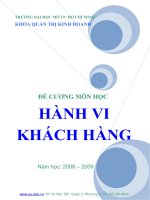 GIÁO TRÌNH HÀNH VI KHÁCH HÀNG  KHOA QUẢN TRỊ KINH DOANH   trường đại học mở TPHCM
