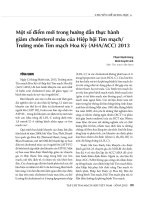 Một số điểm mới trong hướng dẫn thực hành giảm cholesterol máu của hiệp hội tim mạch  trường môn tim mạch hoa kỳ (AHA  ACC ) 2013