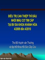 ĐIỀU TRỊ CAN THIỆP THÌ đầu NHỒI máu cơ TIM cấp tại BV đa KHOA KHÁNH hòa 4 2009 đến 4 2010