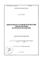 Nghiên cứu đánh giá và lựa chọn một số chỉ tiêu kỹ thuật trong sản xuất viên nén góp phần đảm bảo chất lượng tốt