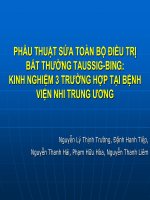 PHẪU THUẬT sửa TOÀN bộ điều TRỊ bất THƯỜNG TAUSSIG BING  KINH NGHIỆM 3 TRƯỜNG hợp tại BỆNH VIỆN NHI TRUNG ƯƠNG
