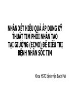 Nhận xét hiệu quả áp dụng kỹ thuật tim phổi nhân tạo tại giường (ECMO) để điều trị bệnh nhan sốc tim