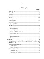 Áp dụng phương pháp dạy học theo hướng tích cực hóa người học cho môn tiếng anh 9 tại trường THCS linh đông quận thủ đức thành phố hồ chí minh