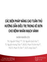 Các biện pháp nang cao tuân thủ hướng dãn điều trị trong kê đơn cho bệnh hân mạch vành
