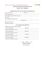 Phiếu đăng ký xét tuyển nguyện vọng bổ sung