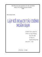 lập kế hoạch tài chính ngắn hạn