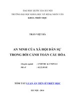 Tóm tắt luận án an ninh của xã hội dân sự trong bối cảnh toàn cầu hoá 