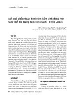 Kết quả phẫu thuật bệnh tim bẩm sinh dạng một tâm thất tại trung tâm tim mạch   bệnh viện e