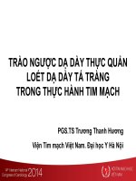 Trào ngược dạ dày thực quản loét dạ dày tá tràng trong thực hành tim mạch