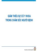 Giảm thiểu sự cố y khoa trong chăm sóc người bệnh