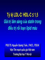 Tỷ lệ LDL c HDL c  giá trị lâm sàng của statin trong điều trị rối loạn lipid máu