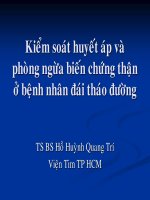 Kiểm soát huyết áp và phòng ngừa biến chứng thận ở bệnh nhân đái tháo đường