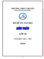 Bộ đề thi HKI lớp 10 môn toán hay của các trường THPT chuyên