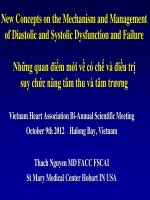 Bài giảng đặc biệt khái niệm mới về căn nguyên và điều trị rối loạn chức năng tâm thu tâm, tâm trương và suy tim
