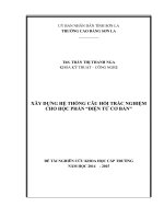 Xây dựng hệ thống câu hỏi trắc nghiệm cho học phần “điện tử cơ bản” 