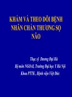 Bài giảng khám và theo dõi bệnh nhân chấn thương sọ não   ths  dương đại hà (đh y hà nội)