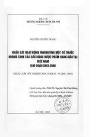 Khảo sát hoạt động marketing một số thuốc kháng sinh của các hãng dược phẩm hàng đầu tại việt nam giai đoạn 2003   2008