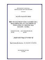 Một số giải pháp nâng cao hiệu quả hoạt động đầu tư tài chính tại tổng công ty thương mại sài gòn   SATRA