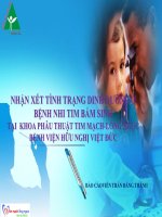 Tình trạng dinh dưỡng ở bệnh nhi tim bẩm sinh tại khoa phẫu thuật tim mạch lồng ngực BV việt đức