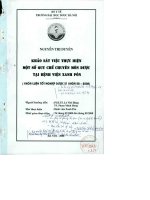 Khảo sát việc thực hiện một số quy chế chuyên môn dược tại bệnh viện xanhpôn