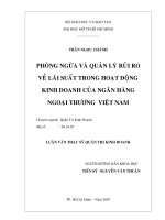 Phòng ngừa và quản lý rủi ro về lãi suất trong hoạt động kinh doanh của ngân hàng ngoại thương việt nam
