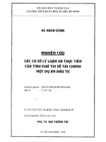 Các cơ sở lý luận và thực tiễn của tính khả thi về tài chánh một dự án đầu tư