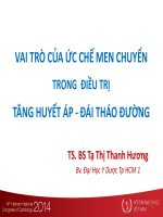 VAI TRÒ của ức CHẾ MEN CHUYỂN TRONG điều TRỊ TĂNG HUYẾT áp   đái THÁO ĐƯỜNG