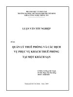 Quản lý thuê phòng và các dịch vụ phục vụ khách thuê phòng tại một khách sạn