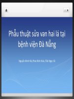 Kết quả sớm và trung hạn của phẫu thuật sửa van hai lá tại BV đà nẵng