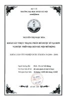 Khảo sát thực trạng phân bố dược sĩ tại đơn vị dược trên địa bàn hà nội mở rộng