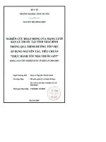 Nghiên cứu họat động của mạng lưới bán lẻ thuốc tại tỉnh thái bình trong quá trình hướng tới việc áp dụng nguyên tắc, tiêu chuẩn thực hành tốt nhà thuốc   GPP
