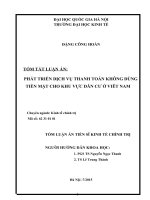 tóm tắt luận án tiến sĩ phát triển dịch vụ thanh toán không dùng tiền mặt cho khu vực dân cư ở việt nam 