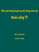 Kiểm soát đường huyết sau hội chứng vành cấp  THUỐC UỐNG