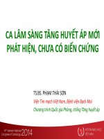 CA lâm SÀNG TĂNG HUYẾT áp mới PHÁT HIỆN, CHUA có BIẾN CHỨNG