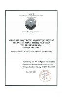 Khảo sát họat động marketing một số thuốc tim mạch thế hệ mới trên thị trường hà nội, giai đoạn 2005   2008