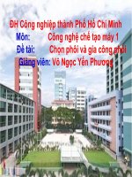Đề tài chọn phôi và gia công phôi