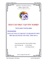 Đánh giá năng lực đội ngũ cán bộ khuyến nông trên địa bàn huyện yên châu, tỉnh sơn la 