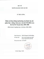 Khảo sát họat động marketing của thuốc hạ sốt   giảm đau   chống viêm non   steroid (nsaids) trên địabàn hà nội giai đoạn 2005   2008